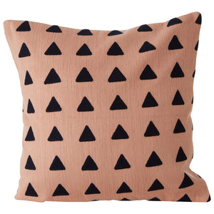 Pink and Navy Square Embroidered Cushion | Bosie Ozella