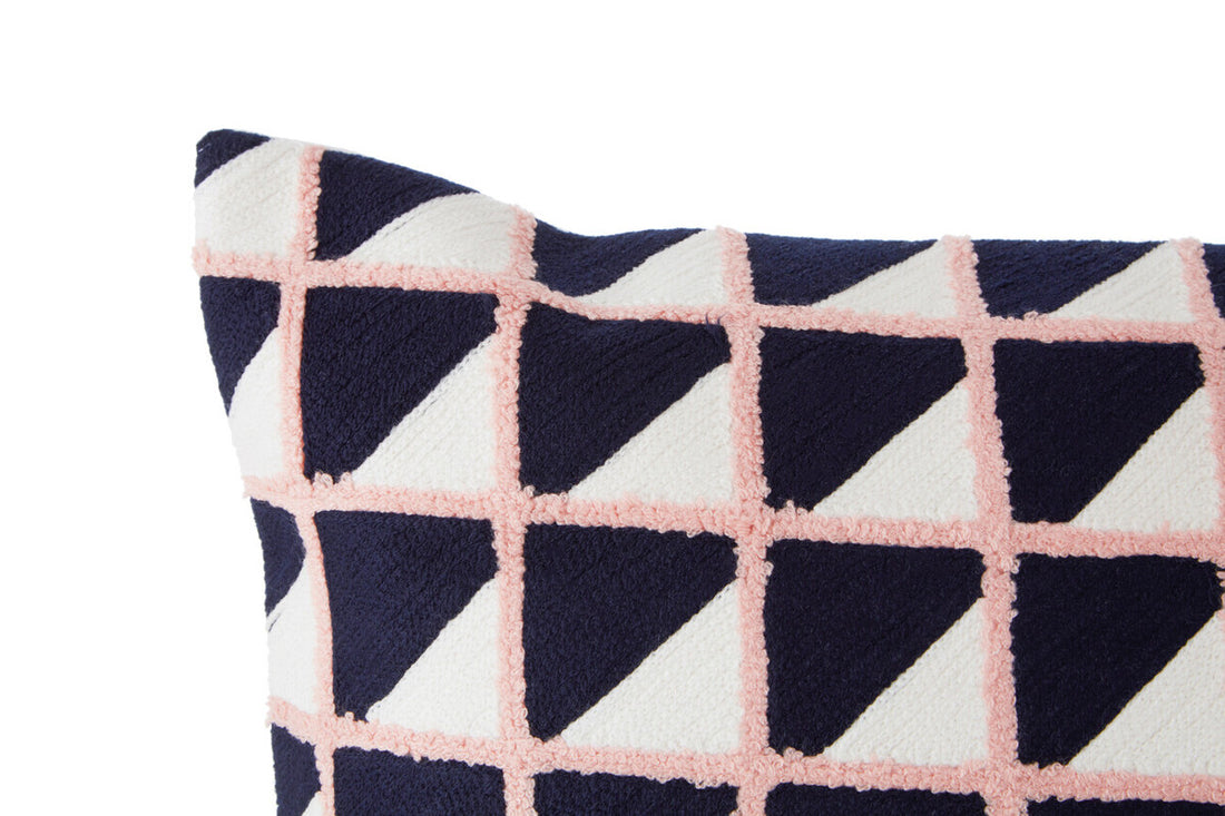 Bosie Ozella Grid Design Embroidered Cushion