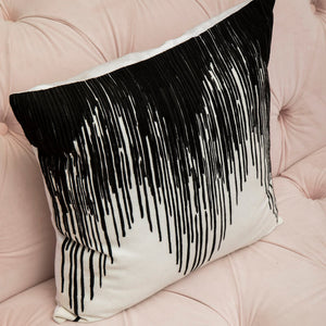 Black and White Embroidered Cushion | Bosie Ozella