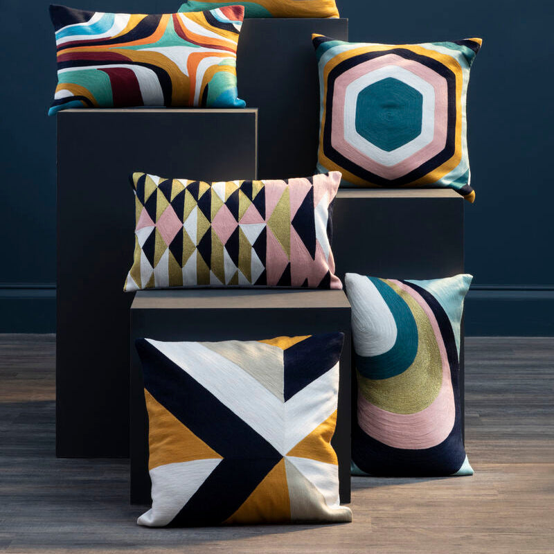 Bosie Ozella Abstract Pattern Embroidered Cushion