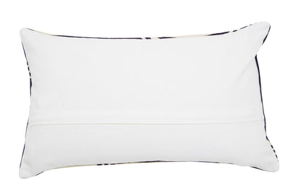 Bosie Ozella Black And White Embroidered Rectangular Cushion