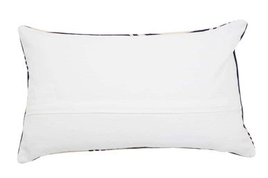 Bosie Ozella Black And White Embroidered Rectangular Cushion