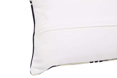 Bosie Ozella Black And White Embroidered Rectangular Cushion