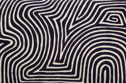 Bosie Ozella Black And White Embroidered Rectangular Cushion