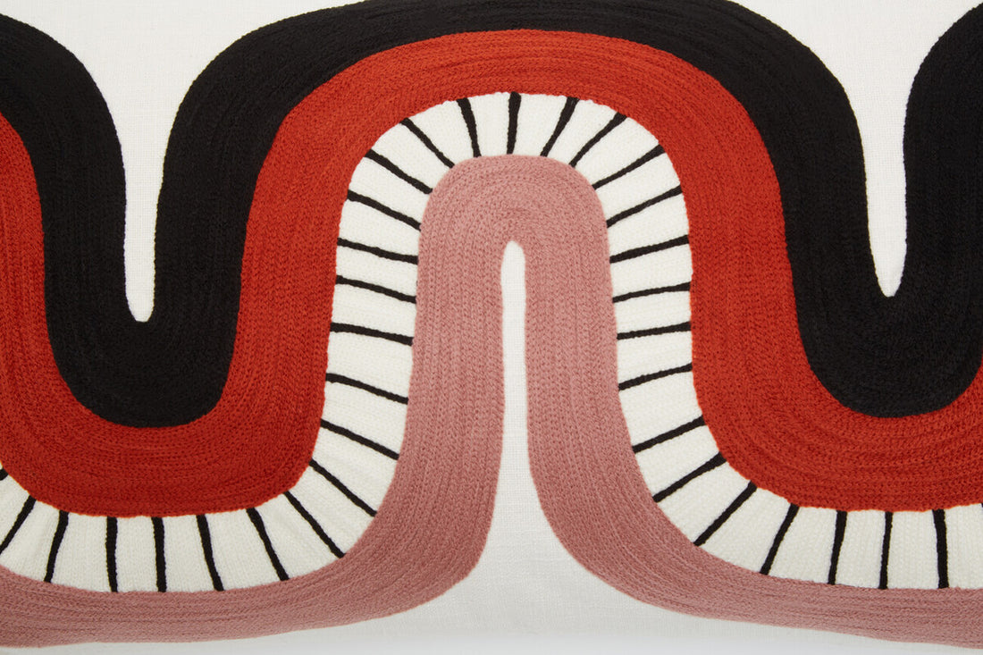 Bosie Ozella Curve Pattern Rectangular Cushion