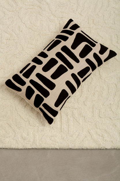 Bosie Ozella Natural And Black Rectangular Cushion