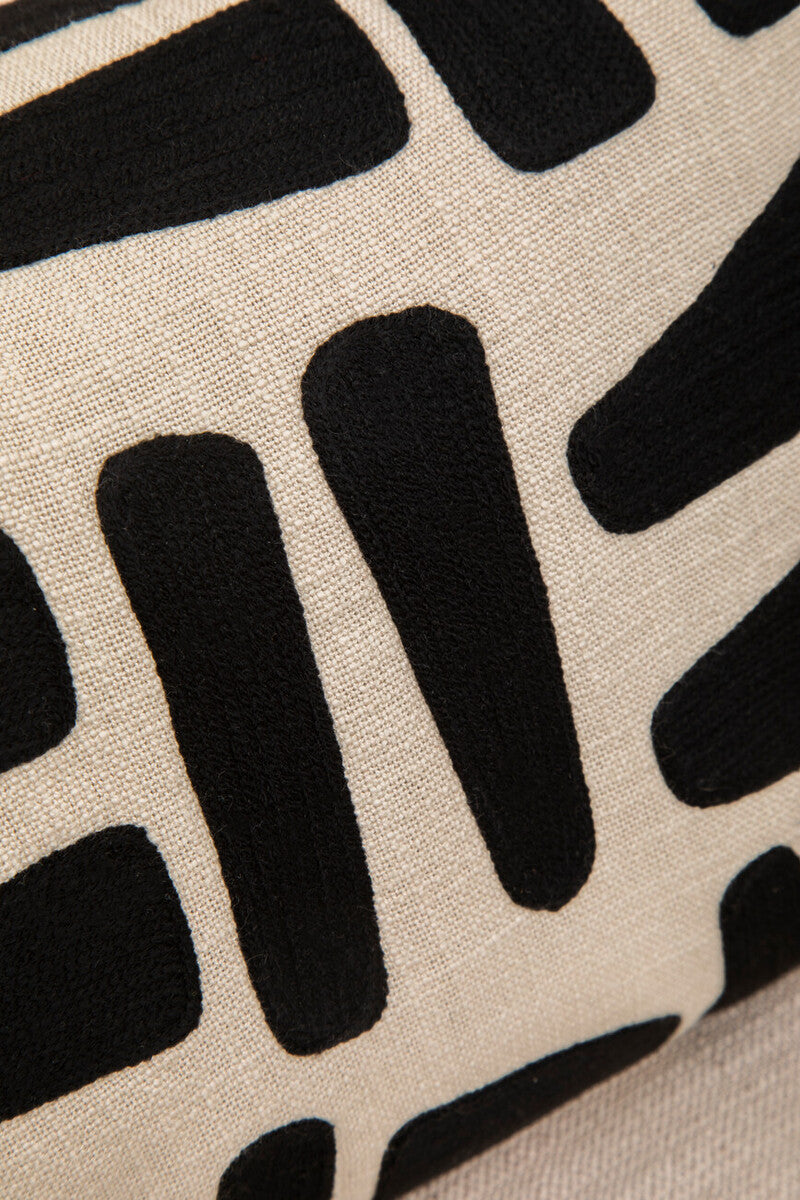 Bosie Ozella Natural And Black Rectangular Cushion