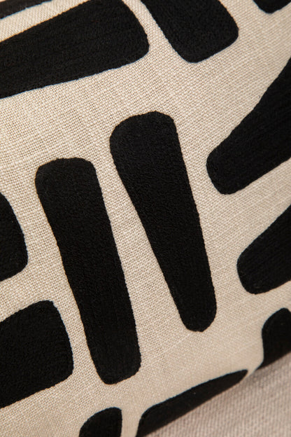 Bosie Ozella Natural And Black Rectangular Cushion