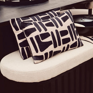Natural and Black Rectangular Cushion | Bosie Ozella