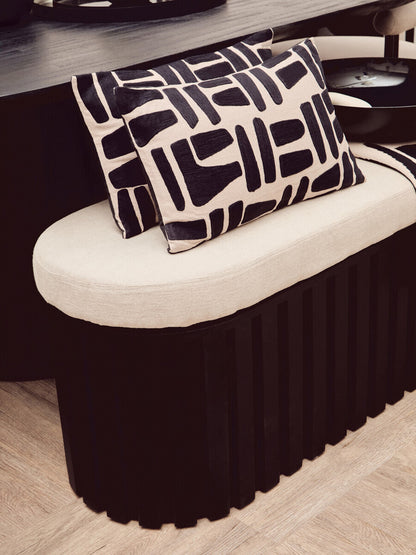 Bosie Ozella Natural And Black Rectangular Cushion