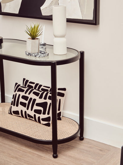 Bosie Ozella Natural And Black Rectangular Cushion