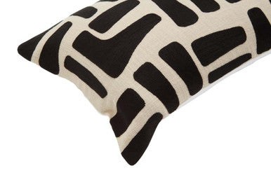Bosie Ozella Natural And Black Rectangular Cushion