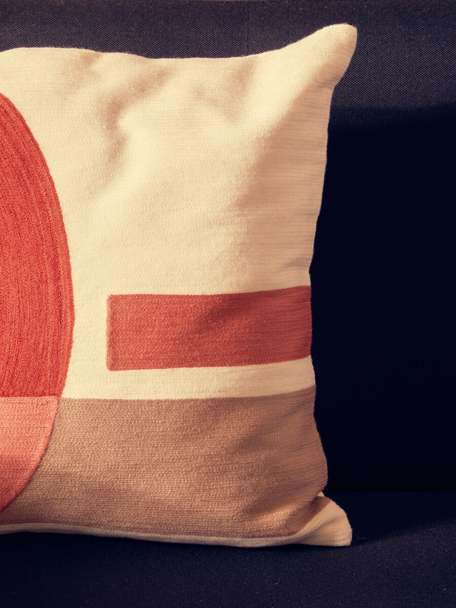 Bosie Ozella Red And White Tonal Cushion