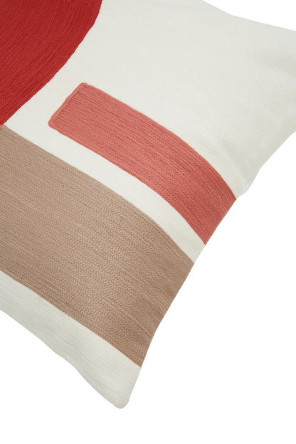 Bosie Ozella Red And White Tonal Cushion