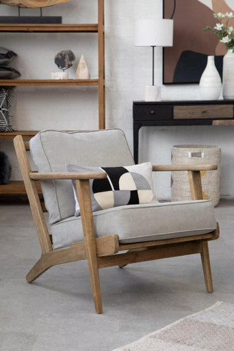 Bosie Ozella Circular Print Embroidered Rectangular Cushion