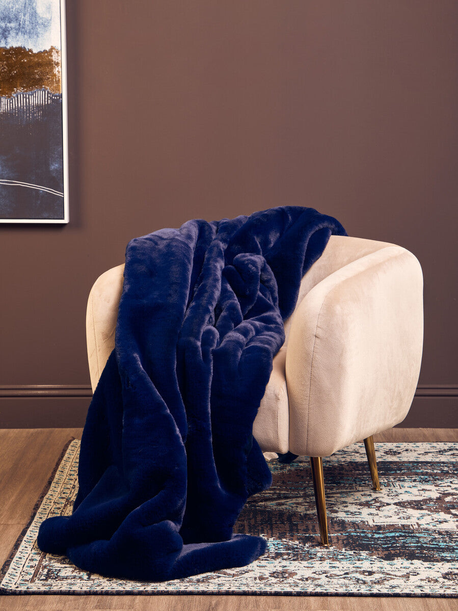 Bosie Lamina Navy Blue Throw - Image 4