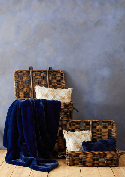 Bosie Lamina Navy Blue Rectangular Cushion