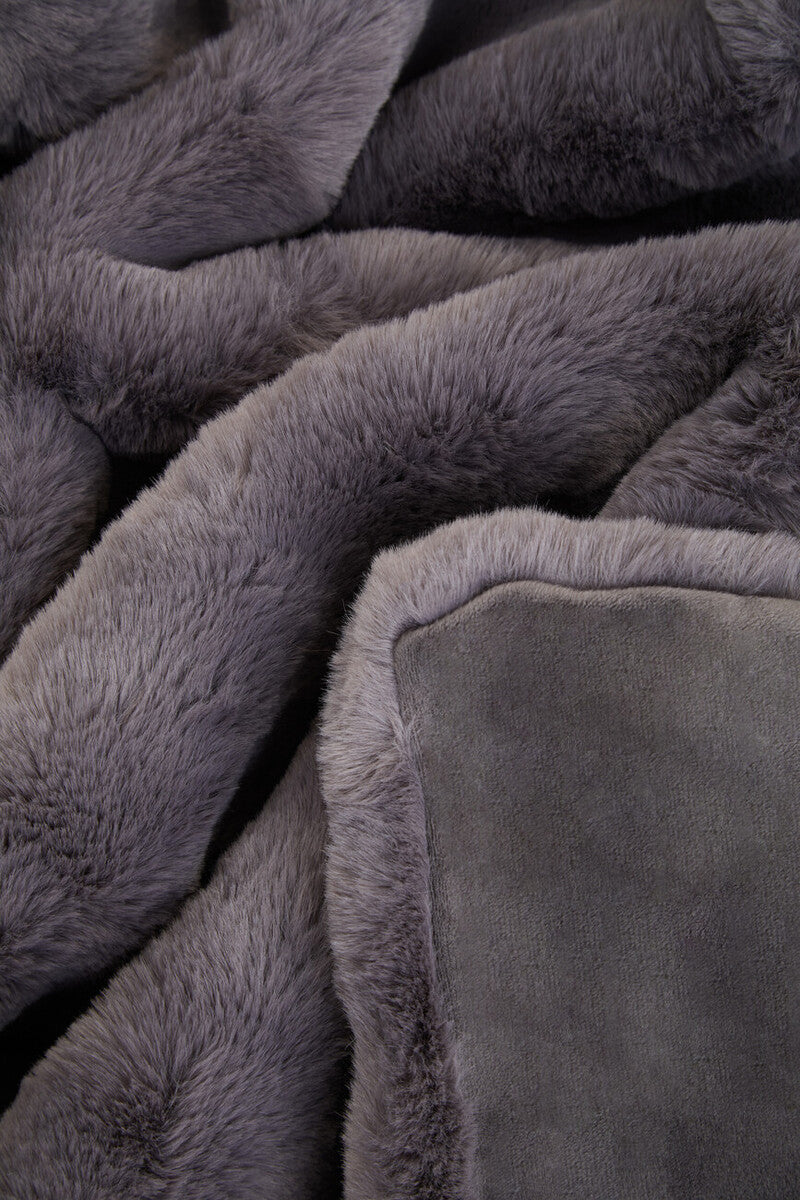 Bosie Lamina Grey Fur Throw