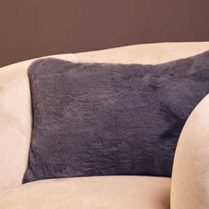 Bosie Lamina Grey Rectangular Fur Cushion