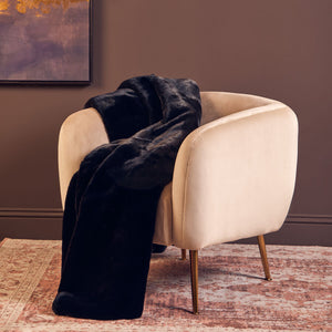Bosie Lamina Black Fur Throw