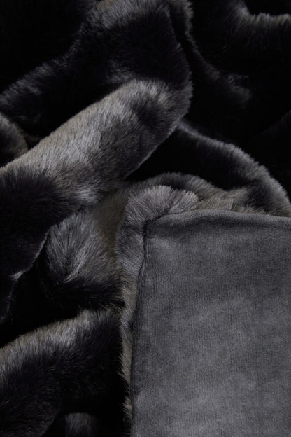 Bosie Lamina Black Fur Throw