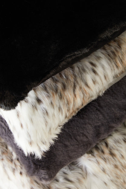 Bosie Lamina Black Square Fur Cushion