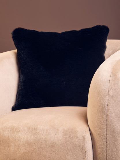 Bosie Lamina Black Square Fur Cushion