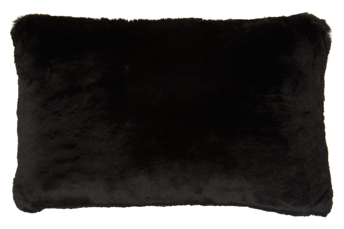 Bosie Lamina Black Rectangular Fur Cushion