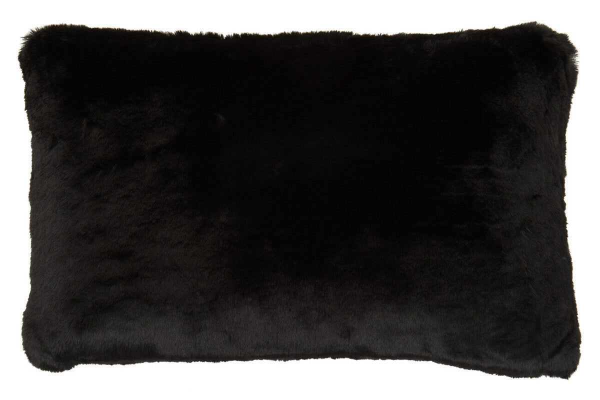 Bosie Lamina Black Rectangular Fur Cushion