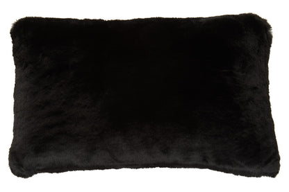 Bosie Lamina Black Rectangular Fur Cushion