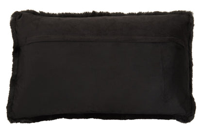Bosie Lamina Black Rectangular Fur Cushion