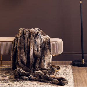 Bosie Lamina Mocha Ombre Fur Throw