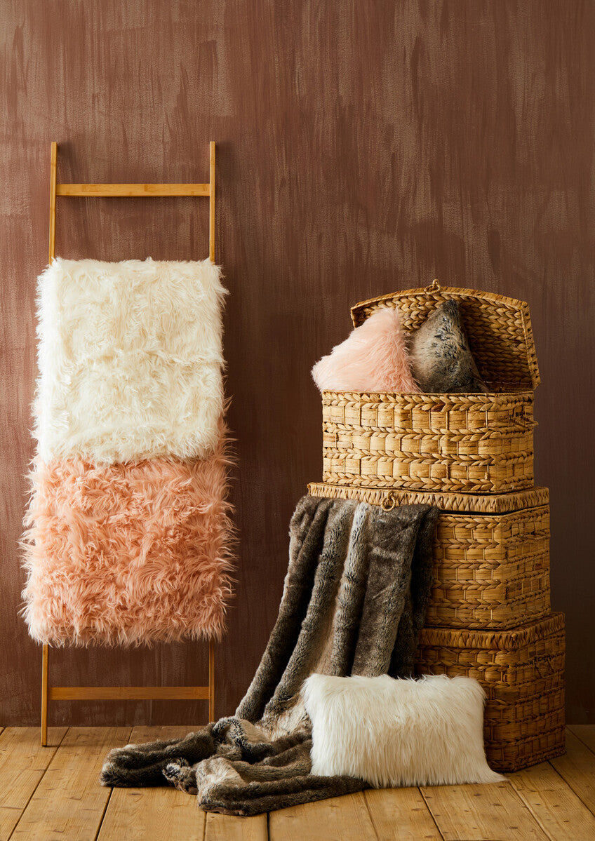 Bosie Lamina Mocha Ombre Square Fur Cushion - Image 8