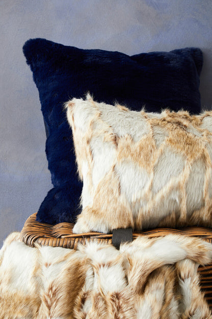 Bosie Lamina Grey And Natural Fur Throw