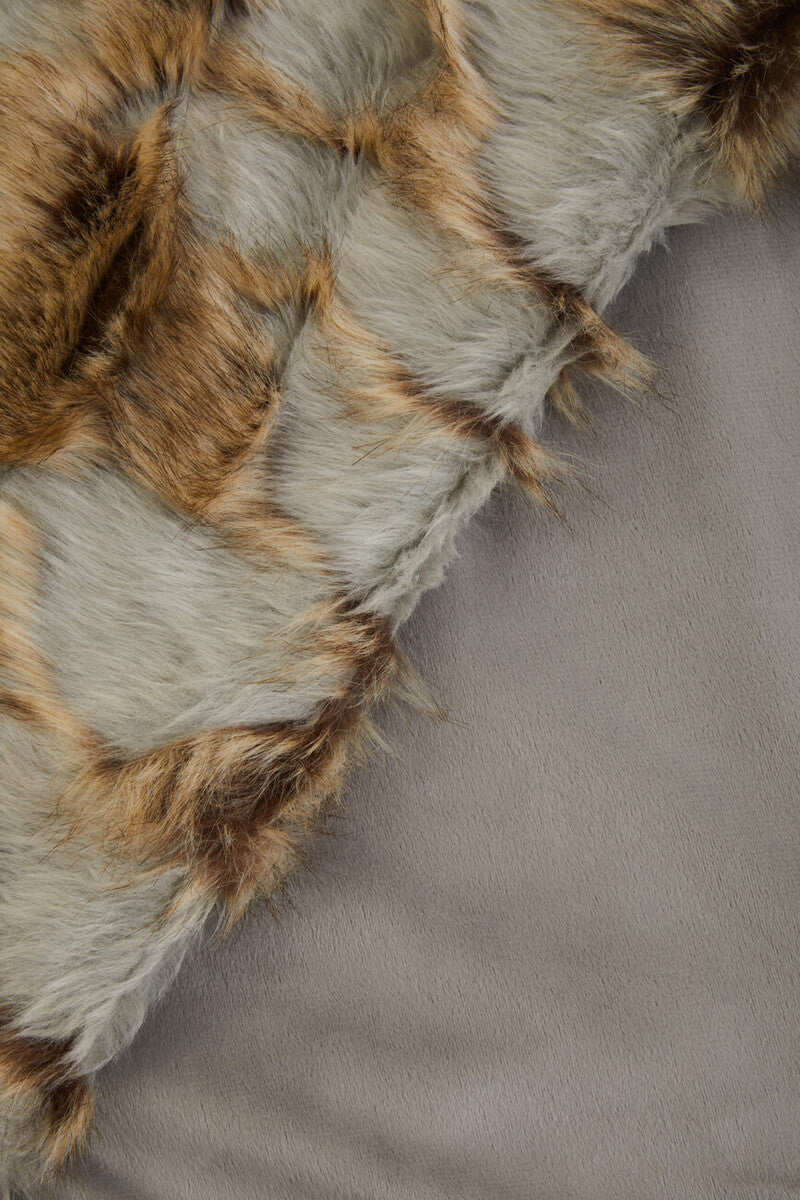Bosie Lamina Grey And Natural Fur Throw - Image 13