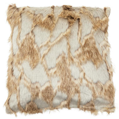 Bosie Lamina Grey And Natural Square Fur Cushion