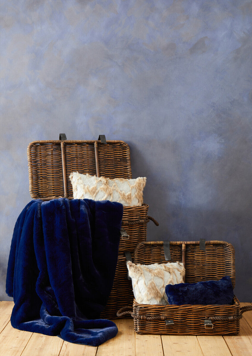 Bosie Lamina Grey And Natural Square Fur Cushion - Image 4