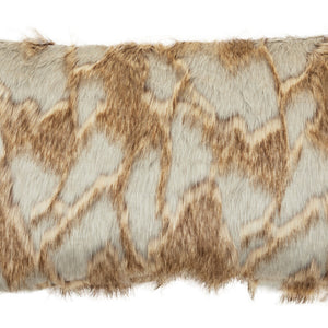 Bosie Grey and Natural Fur Cushion | Lamina