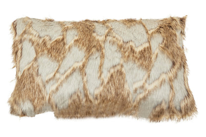 Bosie Lamina Grey And Natural Fur Cushion
