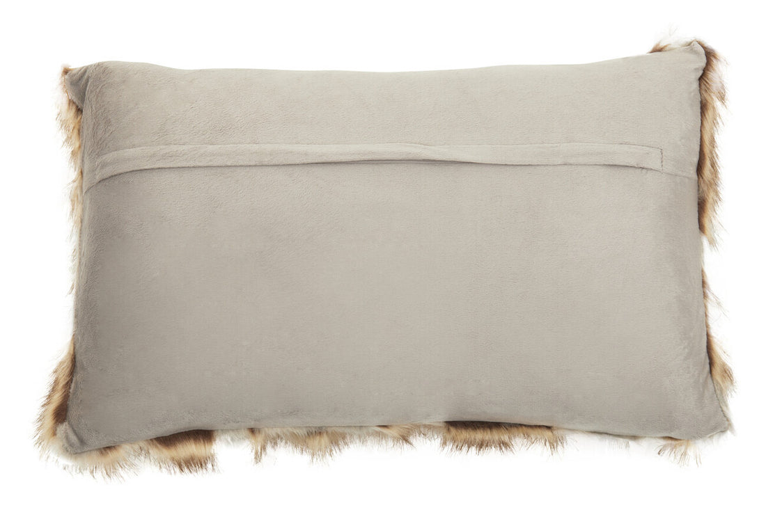 Bosie Lamina Grey And Natural Fur Cushion - Image 4