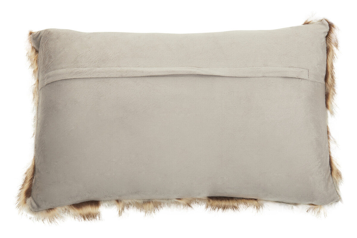 Bosie Lamina Grey And Natural Fur Cushion