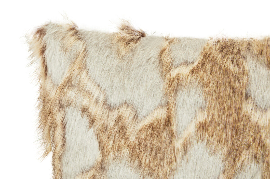 Bosie Lamina Grey And Natural Fur Cushion - Image 6