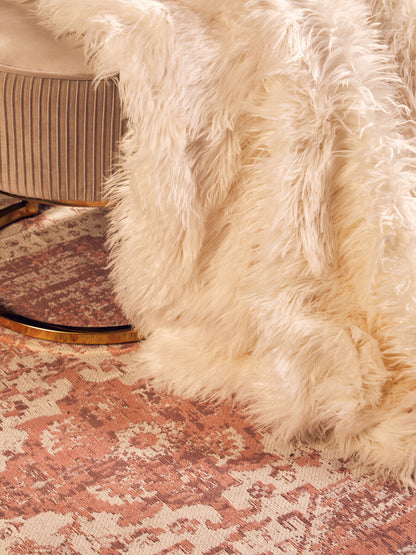 Bosie Lamina Cream Fur Throw