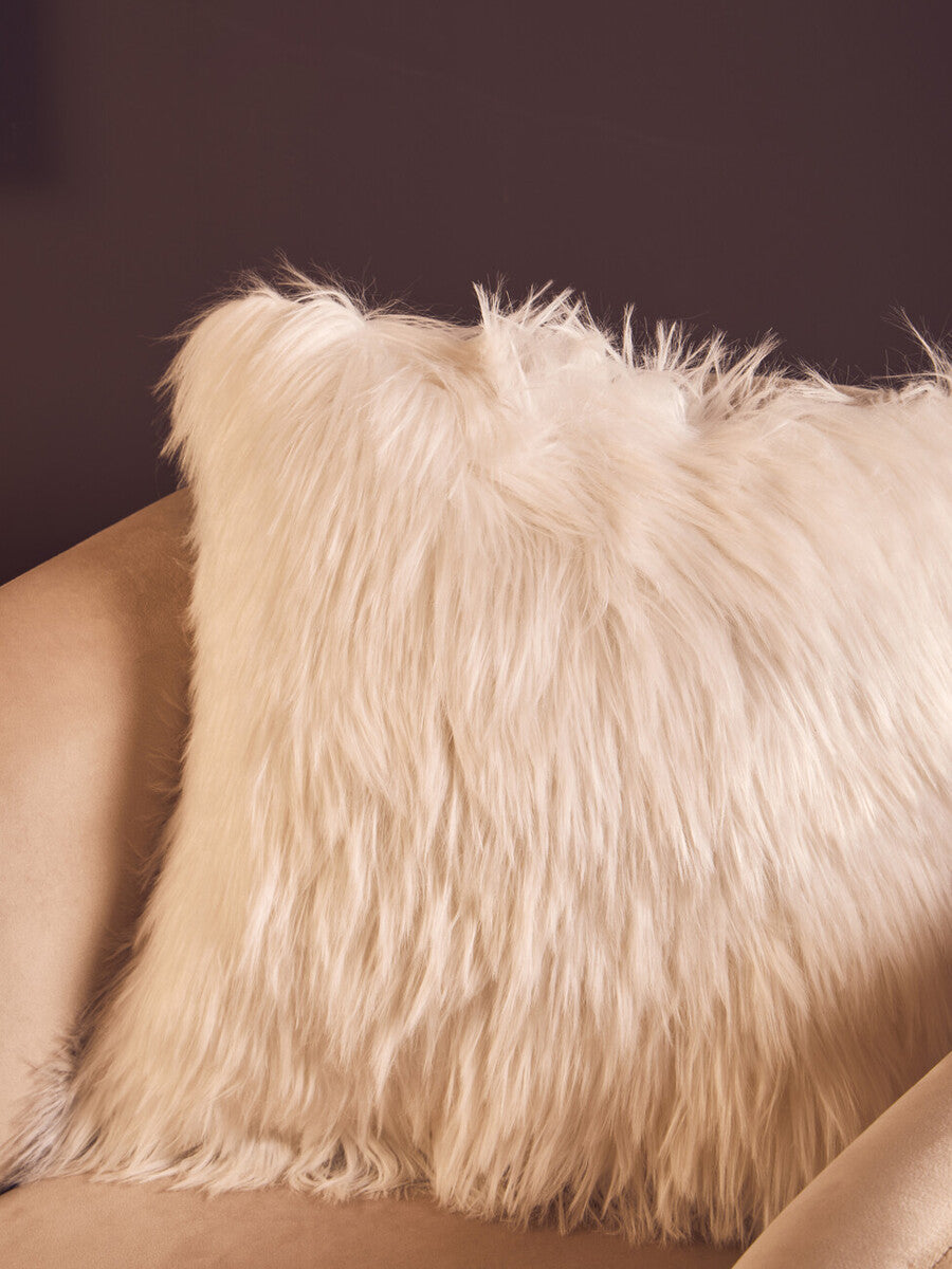 Bosie Lamina Cream Square Fur Cushion - Image 6