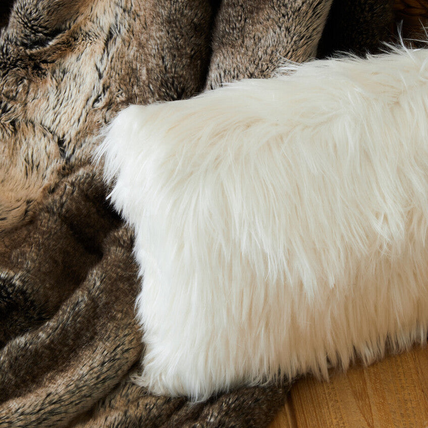 Bosie Lamina Cream Fur Cushion