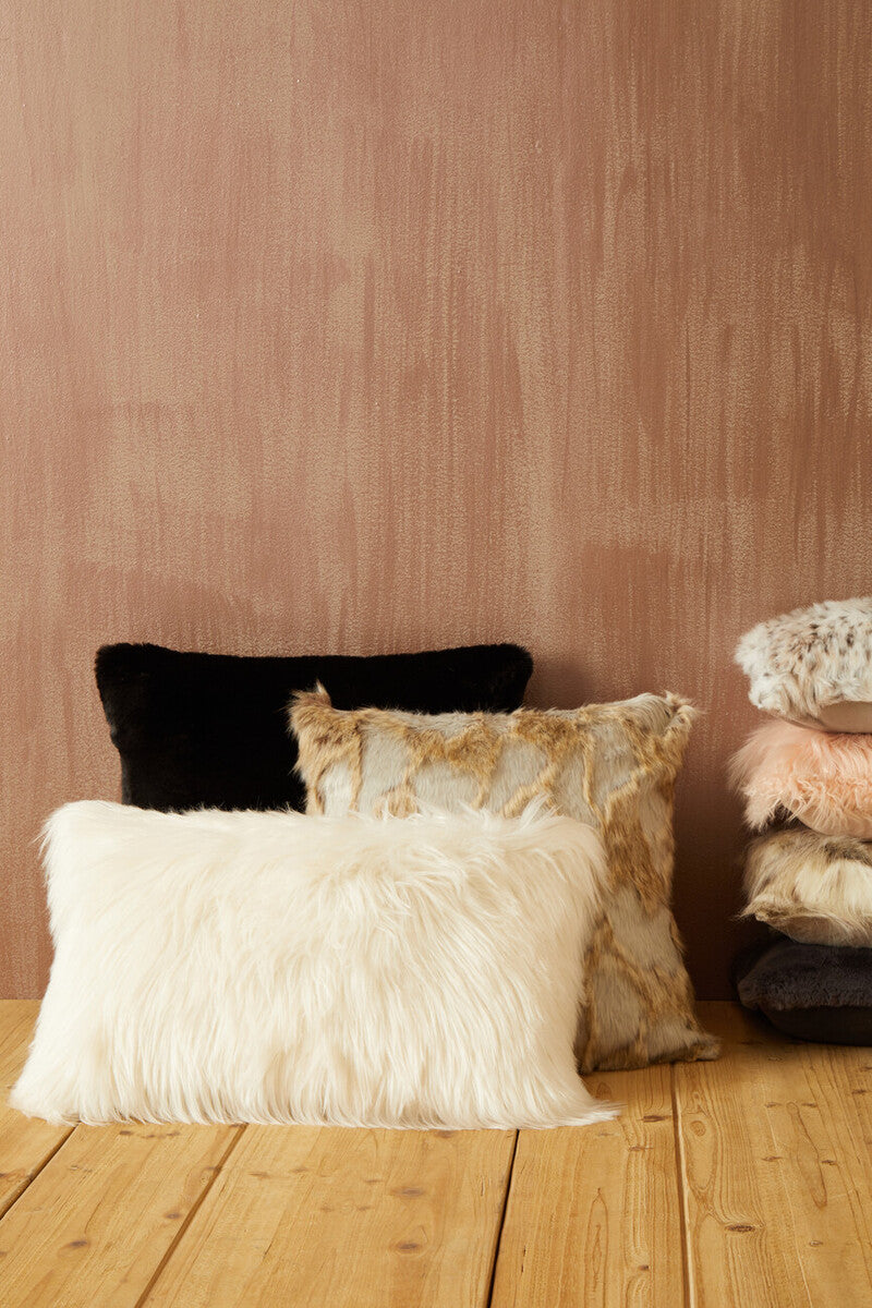 Bosie Lamina Cream Fur Cushion