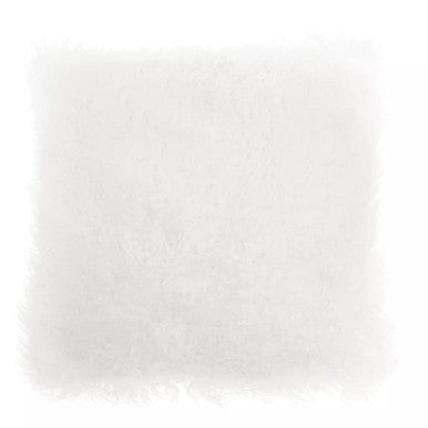 Bosie Mongolian Fur White Square Cushion