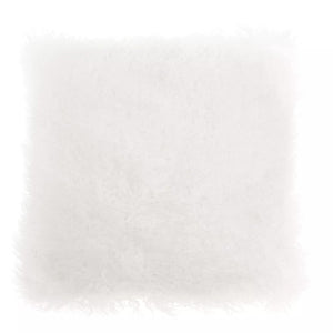 Bosie Mongolian Fur White Square Cushion