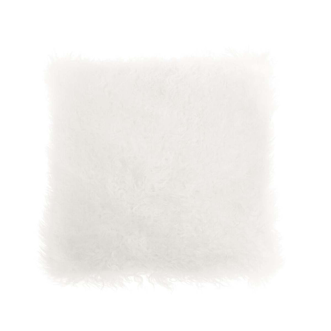 Bosie Mongolian Fur White Square Cushion