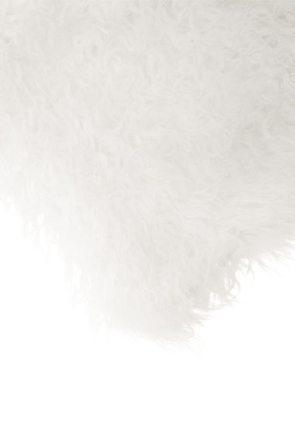 Bosie Real Mongolian Fur White Square Cushion